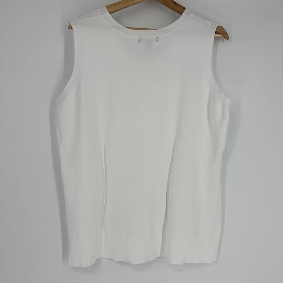 Capsule 121 White Modesty Stretch Sleeveless Minimalist Tank Top Blouse Plus 2X - Picture 3 of 8